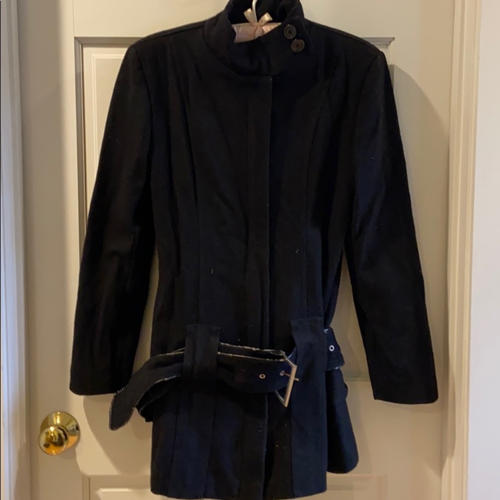 Black wool winter coat